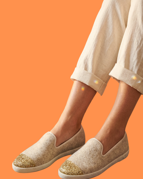Chaussons en laine à paillettes