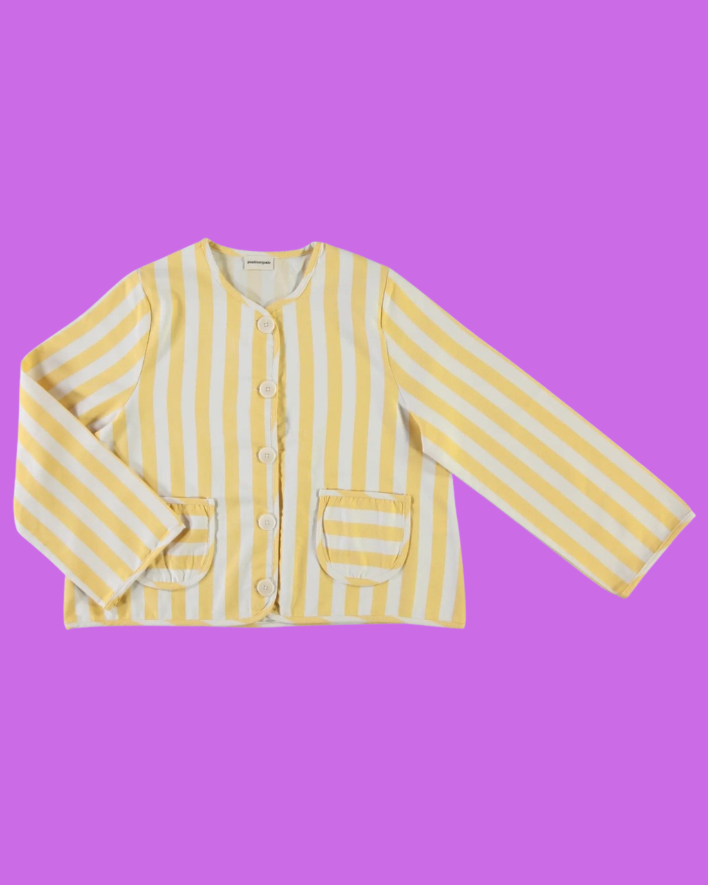 Veste en denim rayée jaune et blanc