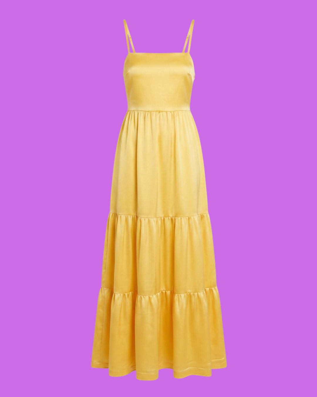 Robe jaune en satin dos nu
