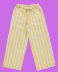 Pantalon en denim rayé jaune et blanc