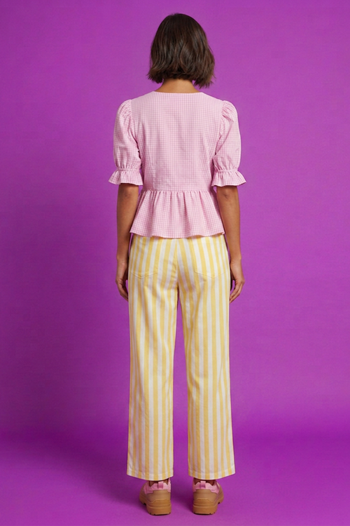 Blouse vichy rose en coton bio - Ana Noya Garcia