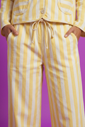 Pantalon rayé jaune et blanc en coton bio - Poudre Organic